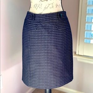 Ann Taylor Navy and Cream Skirt